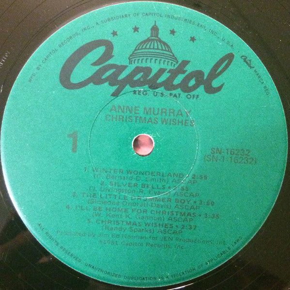Anne Murray : Christmas Wishes (LP, Album, Gre)