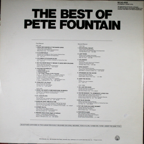 Pete Fountain : The Best Of Pete Fountain (2xLP, Comp, RE)