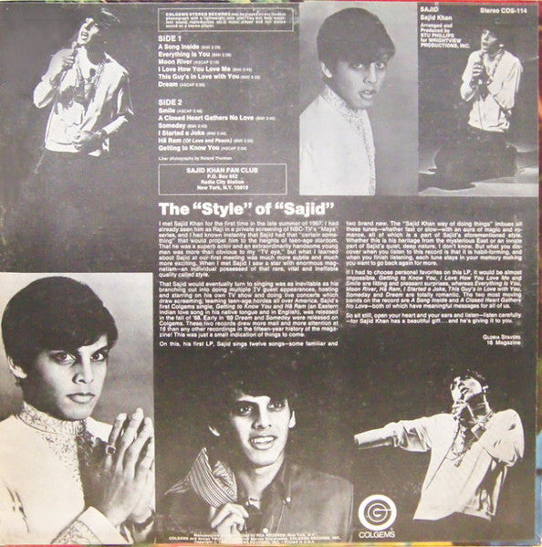 Sajid Khan : Sajid (LP, Album)
