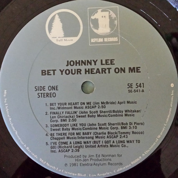 Johnny Lee (3) : Bet Your Heart On Me (LP, Album)
