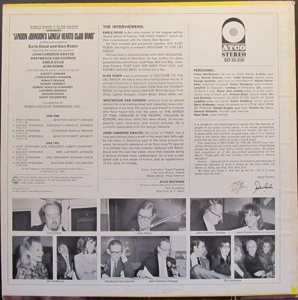 Earle Doud & Alen Robin : Lyndon Johnson's Lonely Hearts Club Band (LP, Album)