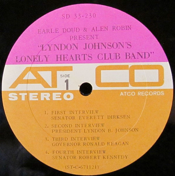 Earle Doud & Alen Robin : Lyndon Johnson's Lonely Hearts Club Band (LP, Album)