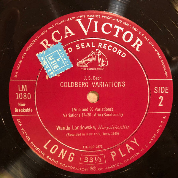 J.S. Bach* - Wanda Landowska : Goldberg Variations (LP, Mono)