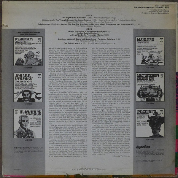 Various / Rimsky-Korsakov* : Rimsky-Korsakov's Greatest Hits (LP, Comp)