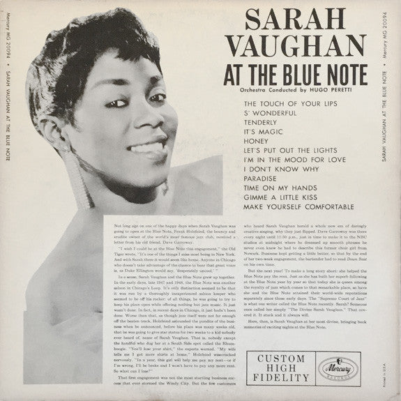 Sarah Vaughan : At The Blue Note (LP)