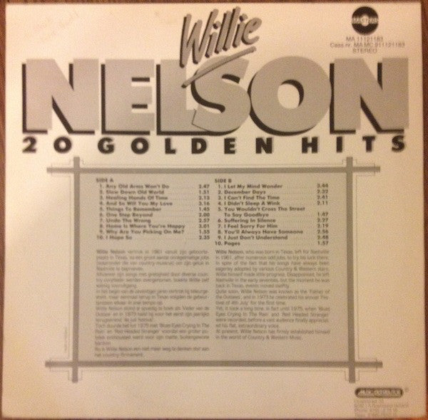 Willie Nelson : 20 Golden Hits (LP, Comp)
