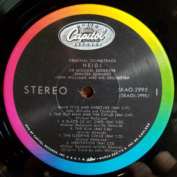 John Williams (4) : Heidi (Original Soundtrack Recording) (LP, Album, Gat)
