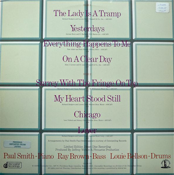 Louie Bellson*, Ray Brown, Paul Smith (5) : Intensive Care (LP, Album, Ltd, Dir)