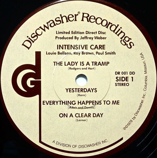Louie Bellson*, Ray Brown, Paul Smith (5) : Intensive Care (LP, Album, Ltd, Dir)