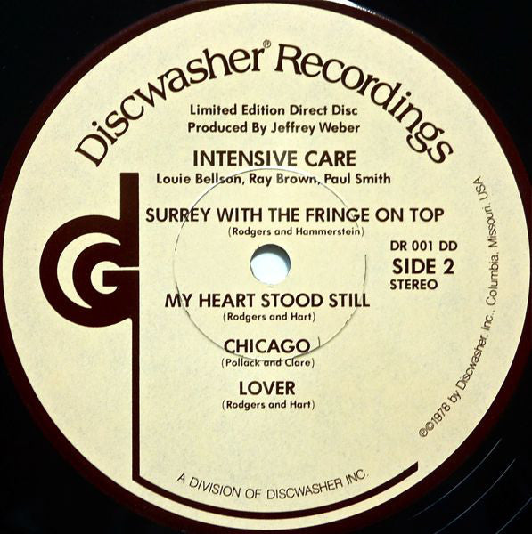 Louie Bellson*, Ray Brown, Paul Smith (5) : Intensive Care (LP, Album, Ltd, Dir)