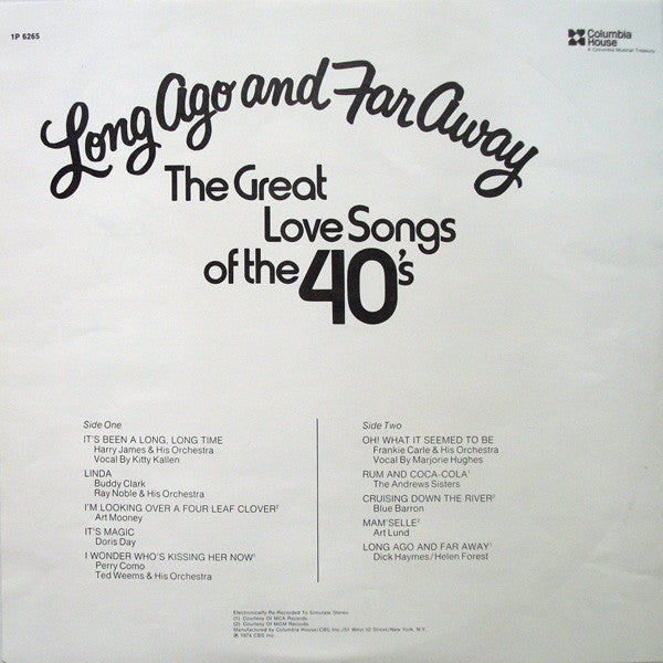 Various : Long Ago And Far Away (The Great Love Songs Of The 40's) (LP, Comp, Ter)