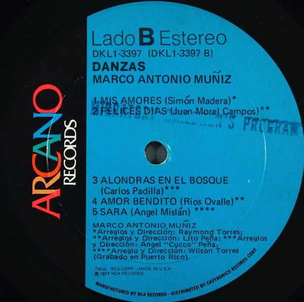 Marco Antonio Muñiz : Danzas (LP, Album)