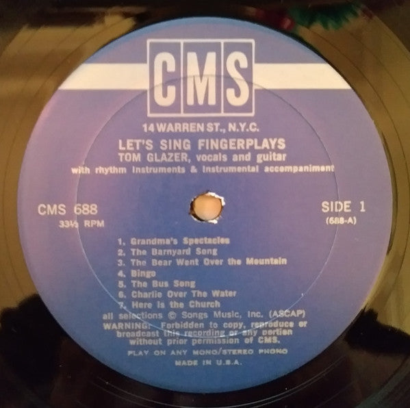 Tom Glazer : Let's Sing Fingerplays (LP, Album)