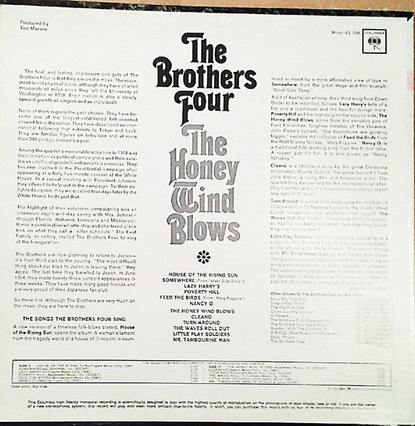 The Brothers Four : The Honey Wind Blows (LP, Album, Mono)
