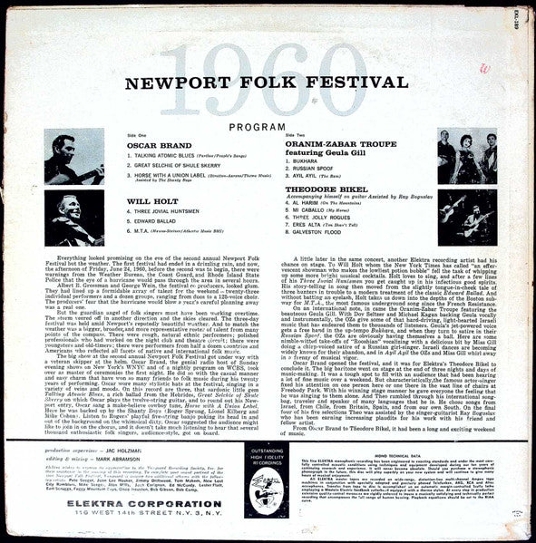 Various : Newport Folk Festival, 1960 (LP, Mono)