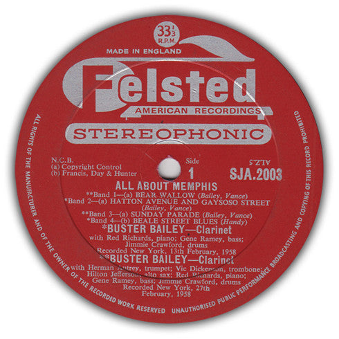 Buster Bailey : All About Memphis (LP, Album)