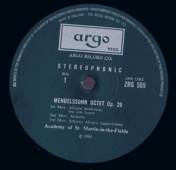 Mendelssohn*, Boccherini*, Academy Of St. Martin-in-the-Fields* : Octet Op. 20 · Quintet In C Major Op. 37 No.7 (LP, RP)