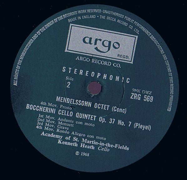 Mendelssohn*, Boccherini*, Academy Of St. Martin-in-the-Fields* : Octet Op. 20 · Quintet In C Major Op. 37 No.7 (LP, RP)