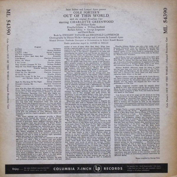 Cole Porter : Out Of This World (LP, Album, Mono)