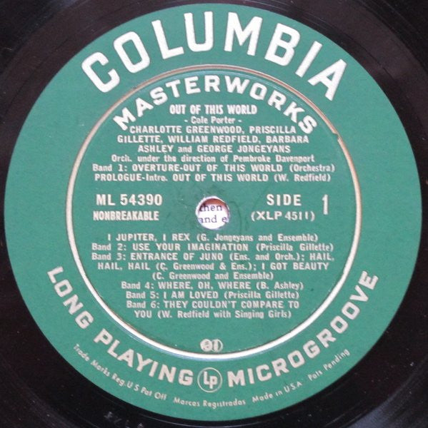 Cole Porter : Out Of This World (LP, Album, Mono)