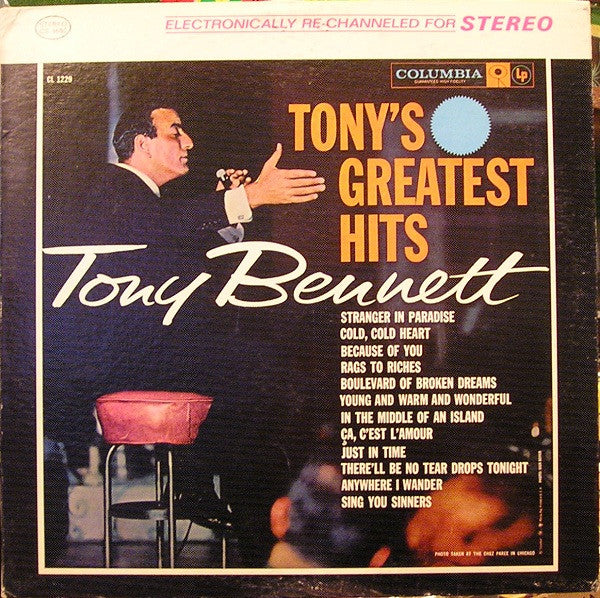 Tony Bennett : Tony's Greatest Hits (LP, Comp, RP, Whi)