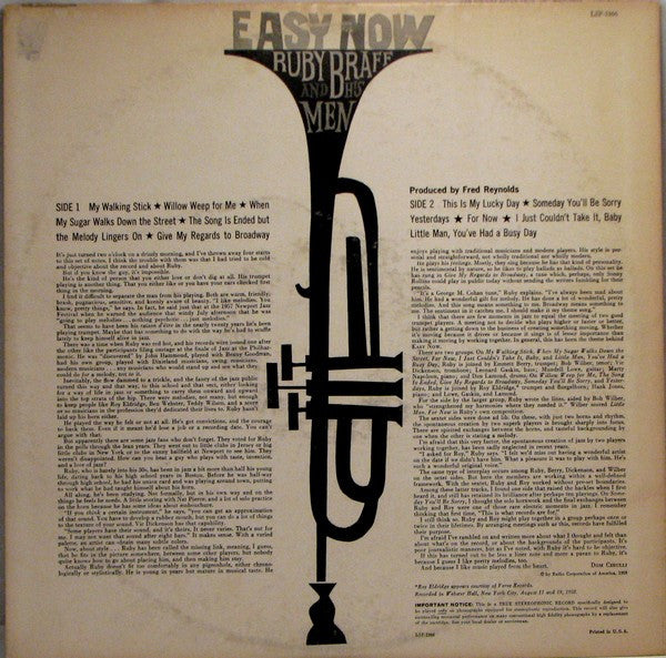 Ruby Braff And His Men : Easy Now (LP)