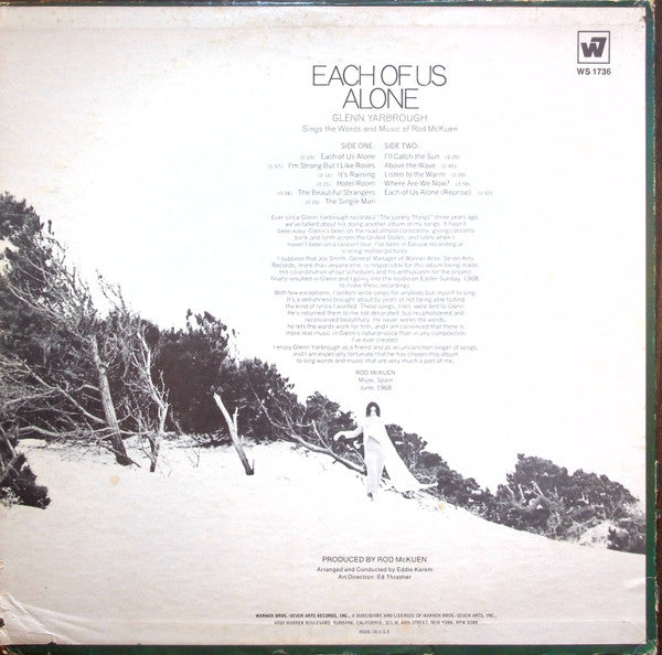 Glenn Yarbrough : Each Of Us Alone (LP, Ter)