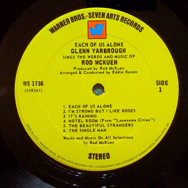 Glenn Yarbrough : Each Of Us Alone (LP, Ter)