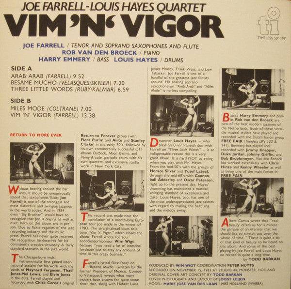 Joe Farrell-Louis Hayes Quartet : Vim 'N' Vigor (LP, Album)