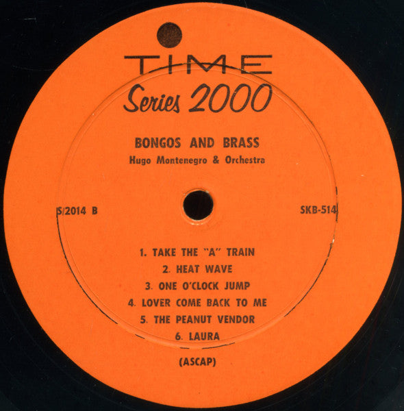 Hugo Montenegro & Orch.* : Bongos And Brass (LP, Album, RP)