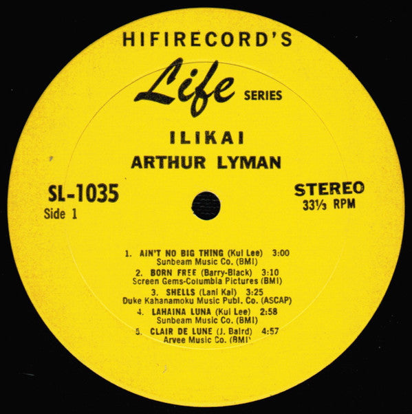 Arthur Lyman : Ilikai (LP, Album)