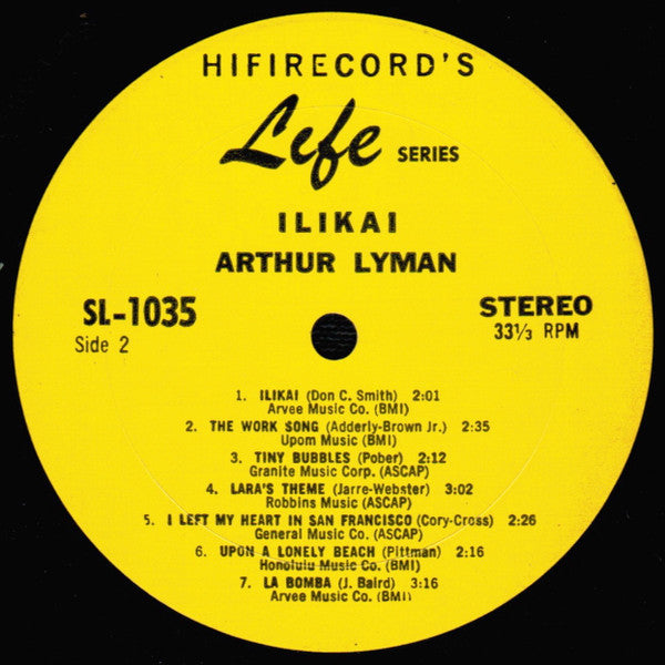 Arthur Lyman : Ilikai (LP, Album)