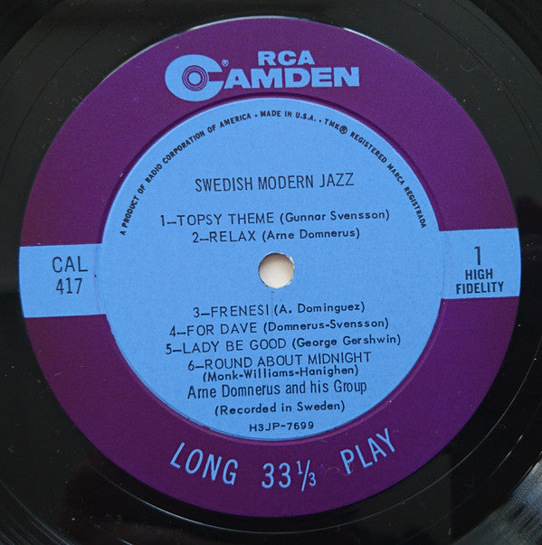 Arne Domnerus And His Group* : Swedish Modern Jazz (LP, Album, Comp, Mono)