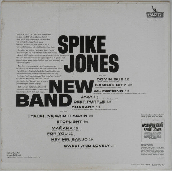 Spike Jones : New Band (LP, Album, Mono)