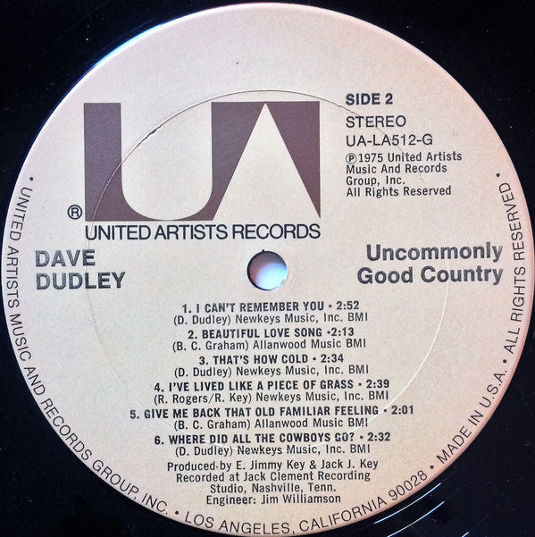 Dave Dudley : Uncommonly Good Country (LP, Album)