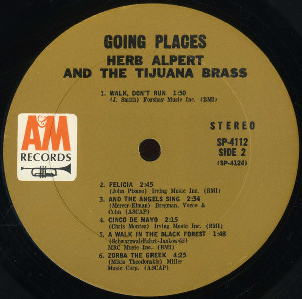 Herb Alpert And The Tijuana Brass* : !!Going Places!! (LP, Album, Mon)