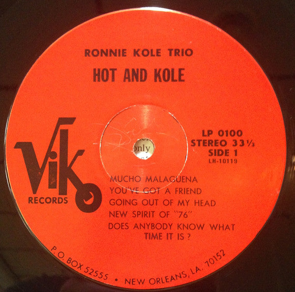 Ronnie Kole Trio : Hot And Kole (LP, Album)