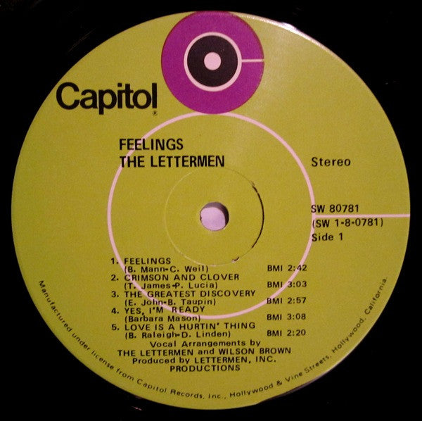 The Lettermen : Feelings (LP, Album, Club)