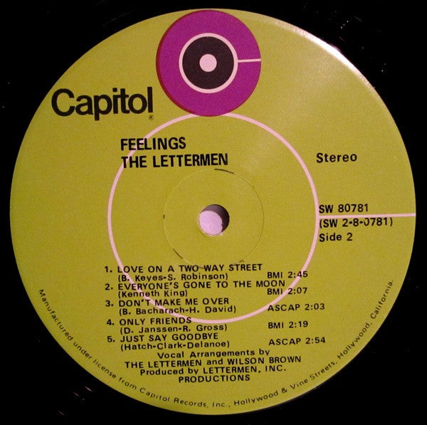 The Lettermen : Feelings (LP, Album, Club)