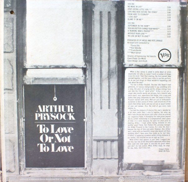 Arthur Prysock : To Love Or Not To Love (LP, Album)