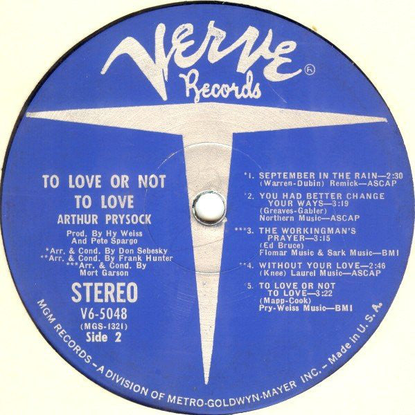 Arthur Prysock : To Love Or Not To Love (LP, Album)