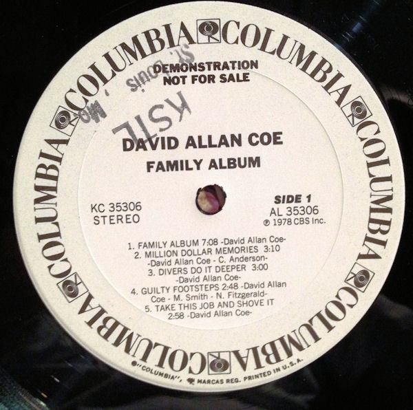 David Allan Coe : Family Album (LP, Album, Promo)