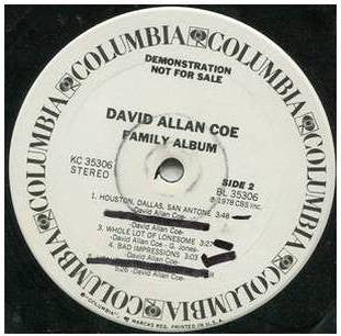 David Allan Coe : Family Album (LP, Album, Promo)