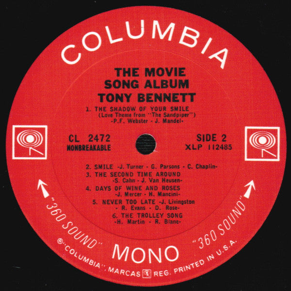 Tony Bennett : The Movie Song Album (LP, Album, Mono)