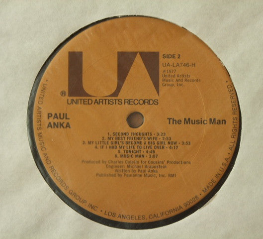 Paul Anka : The Music Man (LP, Album, Gat)