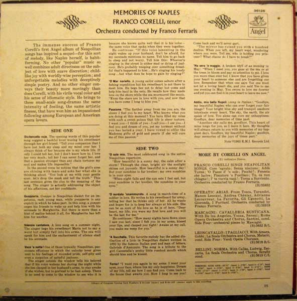 Franco Corelli : Memories Of Naples (LP, Album, RE)
