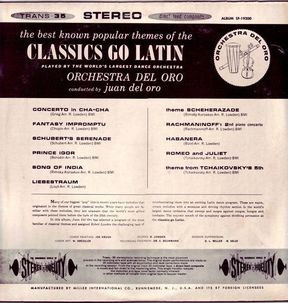 Orchestra Del Oro : The Pop Classics Go Latin (LP, Album)