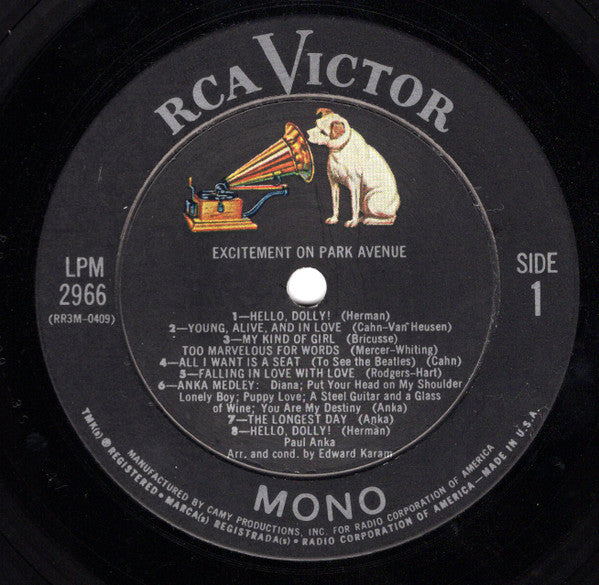 Paul Anka : Excitement On Park Avenue - Live At The Waldorf-Astoria (LP, Mono)