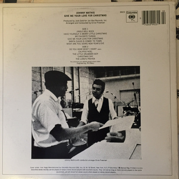 Johnny Mathis : Give Me Your Love For Christmas (LP, Album)