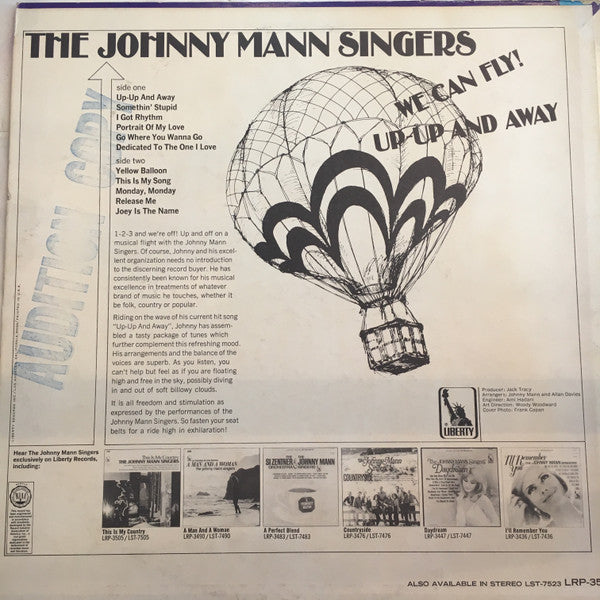 The Johnny Mann Singers : We Can Fly! Up-Up And Away (LP, Album, Mono)